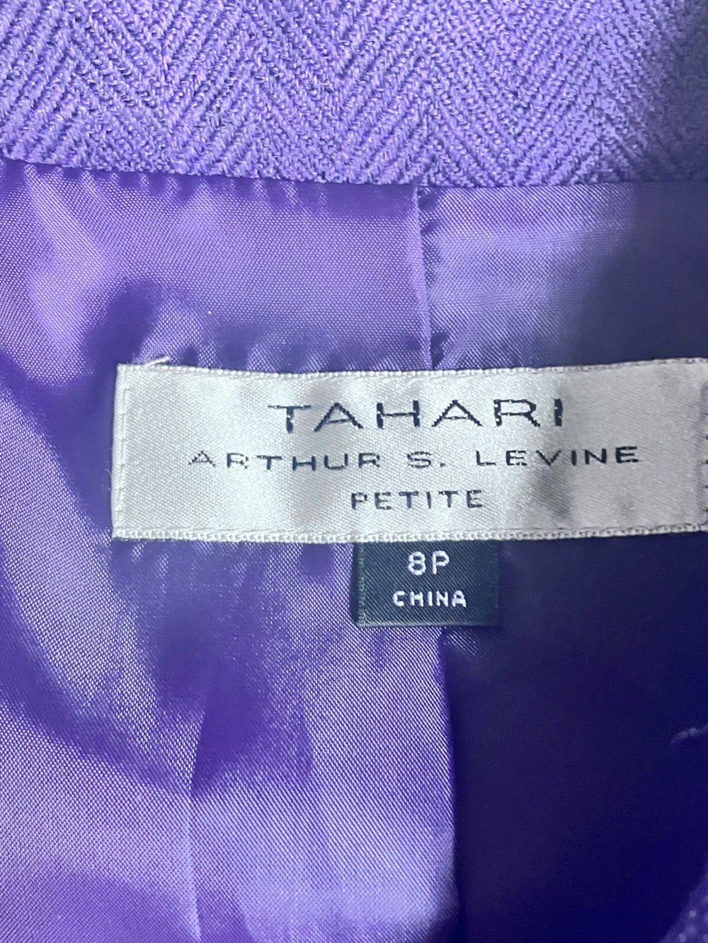 Tahari Arthur S Levine Jacket Blazer Purple Double Breasted 8P - Picture 9 of 15